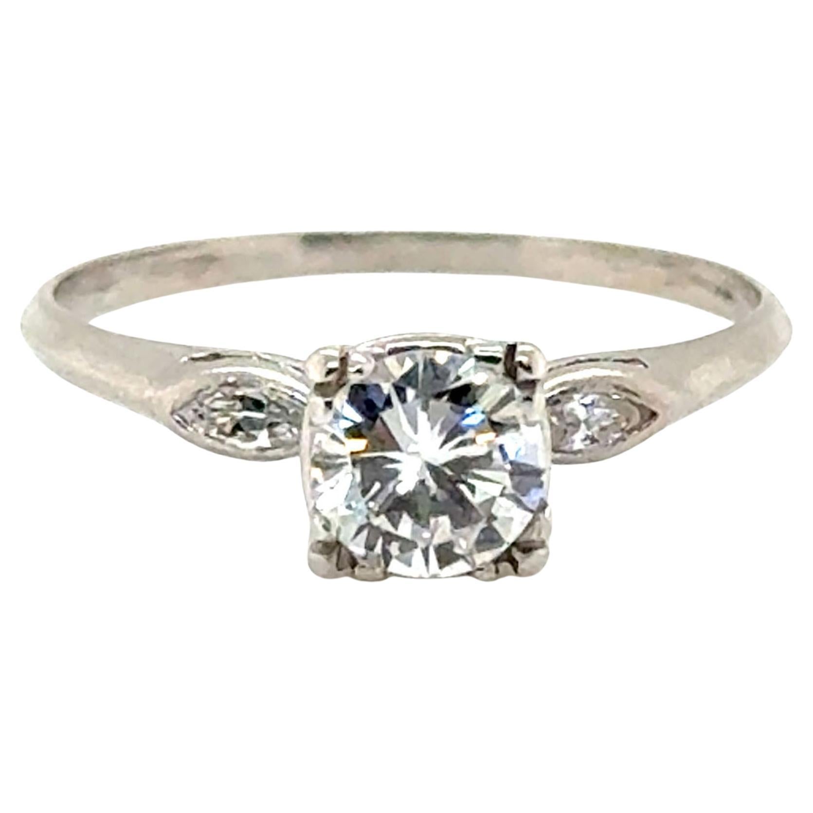 Arte Antiques Bague diamant miné certifié GIA .71ct Platine Antique Original 1920's