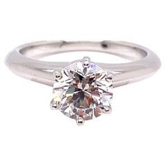 Tiffany & Co. Anello di fidanzamento solitario con diamante in platino 1,10ct H-VS2