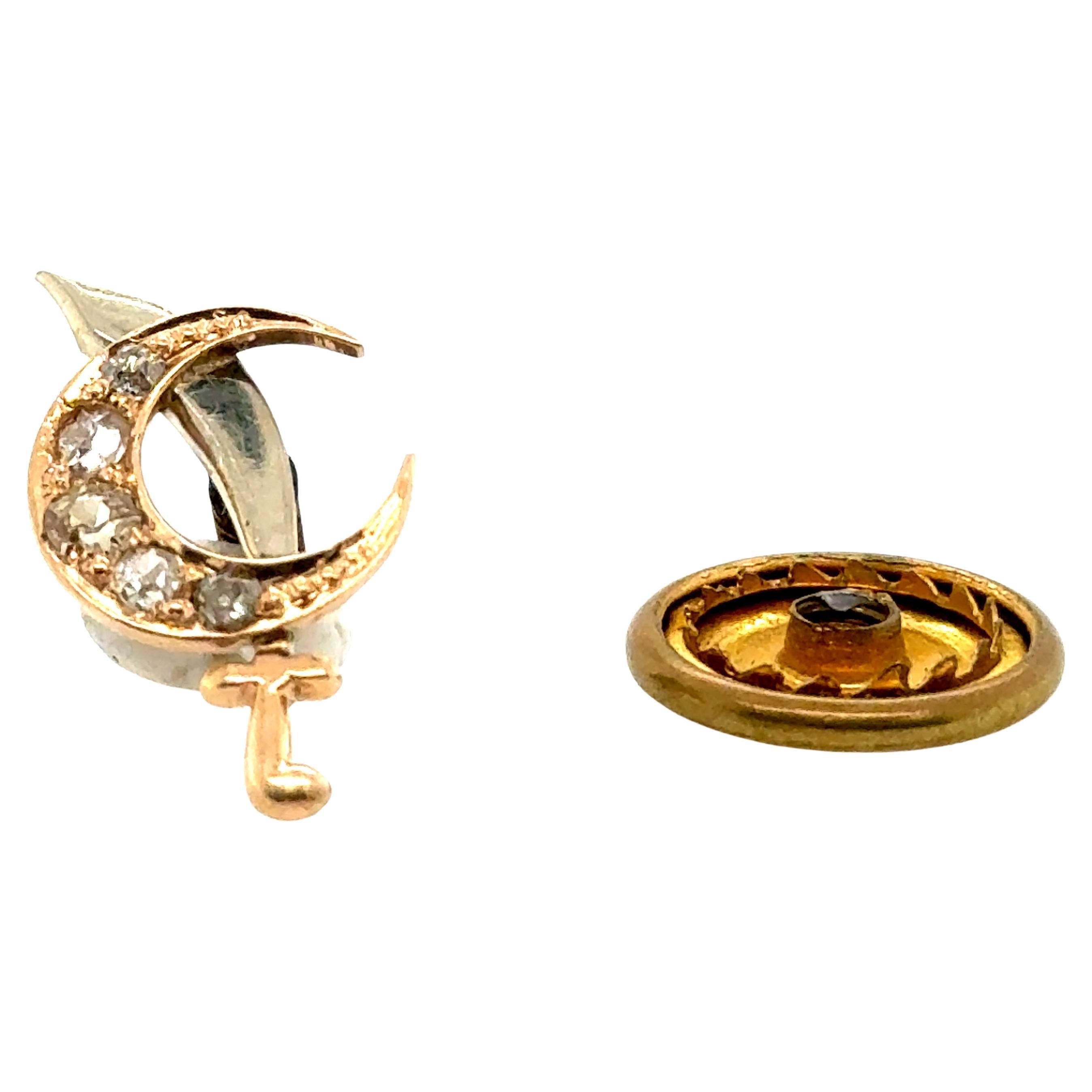 Spilla massonica Shriner vittoriana con diamante .15ct Old Mine 14K Origine antica in vendita