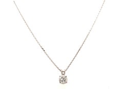 Diamant-Solitär-Anhänger-Halskette, 0,44 ct, aus dem Bergbau, G, SI2, EGL-zertifiziert, 14 Karat Weißgold