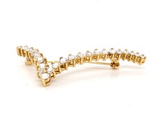 Spilla di design di alta gamma con diamante da 1,25 ct, in oro giallo 18 carati, a forma di segno di spunta
