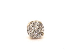 Bling Cluster Diamond Single Earring Mined .70ct Look Screwback Yellow Gold