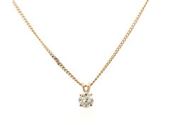 Ciondolo per collana Art Déco con diamante I-J VS, taglio Old European, 0,40 ct, oro giallo 14K