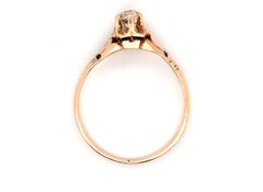 Anello di fidanzamento solitario vittoriano con diamante da 1/3 ct, taglio Old Mine, 14K, anni '60-'70 del XIX secolo