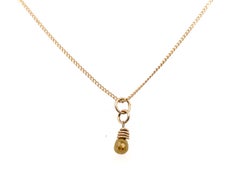 Lapaix Natural Vivid Yellow Briolette Diamond Pendant Necklace .63ct Mined 14K