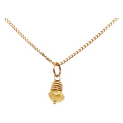 Lapaix Natural Fancy Yellow Briolette Diamond Pendant Necklace .68ct Mined 14K