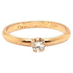 Victorian Diamond Baby Ring 14K Yellow Gold 1890's Finberg MFG Co.