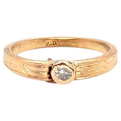 Art Deco Diamond Baby Ring Yellow Gold Antique Vintage Original 1920's