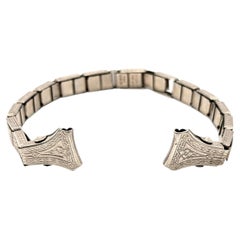 Art Deco Ladies Engraved Watch Stretch Band Strap 12K White Gold Filled 1920's-1