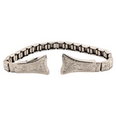 Art Deco Ladies Engraved Watch Band Strap 14K White Gold Filled 1920's-1930's