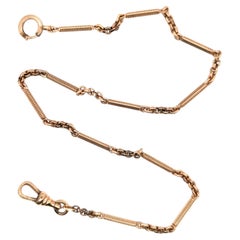 Victorian Pocket Watch Chain 12K Yellow Gold Fill Antique Vintage Original 1900'