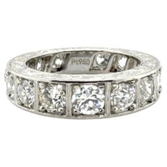 Art Deco Graduated Eternity Band 3.10ct OEC 1920's .40ct GIA E VS Sizeable NOS