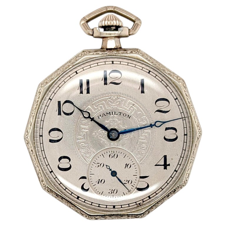 Hamilton Art Deco Hamilton Watch Co. Open Face Pocket Watch Gold Filled Original 1926