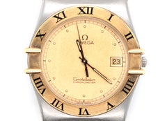 Omega Constellation Wrist Watch Yellow Gold and Steel Chronograph Quartz