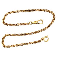 Victorian Pocket Watch Chain 14K Yellow Gold Fill Antique Vintage Original 1900'