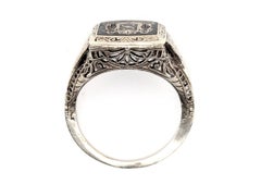 Deco Class Ring Antique Engraved 14K Filigree Original 1926 Law Justice