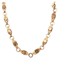 Tri Color Gold Vintage 18 Inch 20 Inch Antique Necklace Chain Victorian 1880's
