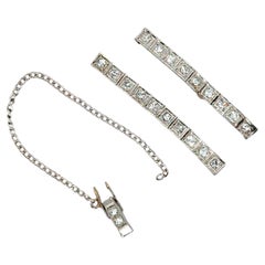 Extensión de bisagra para caja de reloj Art Déco de platino con diamantes, para relojes antiguos de platino o de oro de 18 quilates