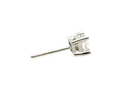 Diamond Single Stud Earring Princess Pushback Mined 1/3ct D-E SI2 14K White Gold