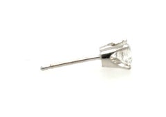Pendiente de un solo diamante extraído, 0,28 ct, F-G, SI, oro blanco de 14K, 4 garras