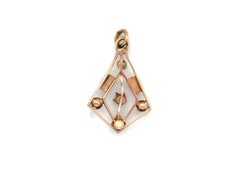 Victorian Diamond Seed Pearl Onyx Lavalier Pendant Necklace 14K Old Mine 1880's