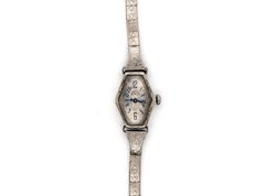Art Deco Ladies Manfred 17 Jewel Wrist Watch 14K Rolled Gold 1940's Flowers
