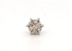 Diamond Tie Tack Pin 1/2 Carat Size .15ct Round Brilliant Cut 14K White Gold