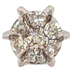 Diamond Tie Tack Pin 1/2 Carat Size .15ct Round Brilliant Cut 14K White Gold