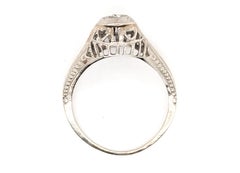 Anillo de compromiso solitario con diamante de estilo Art Déco, con filigrana, de oro blanco de 14K, extraído en la década de 1920