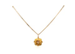 Rare Antique Victorian Rose Cut Diamond Pendant 15K Gold England 1800s