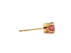 Ruby Single Stud Earring .25ct Round 14K Yellow Gold July Birthstone