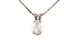 Art Deco Old Pear Cut Diamond Necklace Pendant .40ct GIA I SI1 1930's