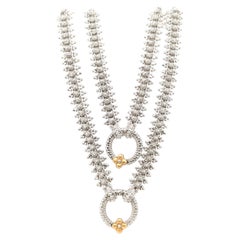 Barbara Bixby Lotusblüten-Kette aus 18-karätigem Gold und 925er Sterlingsilber, 24 Zoll