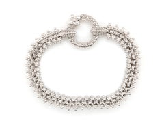 Barbara Bixby Lotusblüten-Kettenarmband aus 18-karätigem Gold und 925er Sterlingsilber, 7 Zoll