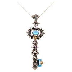 Barbara Bixby „Key of Life“-Anhänger-Erweiterung mit blauem Topas und Amethyst, Sterlingsilber 9
