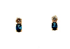 Blue Topaz Earring Enhancers 1.25cttw Oval 14K Yellow Gold December Birthstone