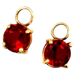 Orecchini con granati, 1,00 ct totali, rotondi da 5 mm, con montatura in oro giallo 14K, coppia