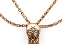 Victorian Ladies Pocket Watch Chain Seed Pearl Antique Original 1890's