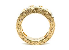 Victorian GIA VVS Graduated Eternity Band 6ct Old Mine Cushion Diamond 18K NOS