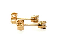 Natural Diamond Stud Earrings .30cttw 6 Prong 14K Yellow Gold