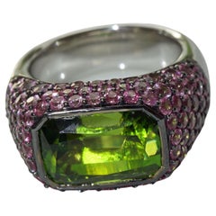 Supat Mine Augeclean Peridot Saphir Ring 9ct AAA+ seltener weltberühmter Apfelgrüner Ring