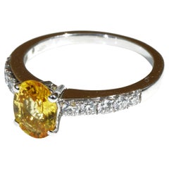 Yellow Saphire Brilliant Ring  1.41 ct 0.35 ct AAA+ very fine Jewellery Italy