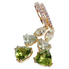 Chrysoberyl Tourmaline Peridot Brilliant Drop Earrings Gold 10ct AAA+ What Color