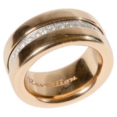 Jörg Heinz Revellion 0.68ct Diamond Twist Band Ring in 750 Rose Gold & Steel