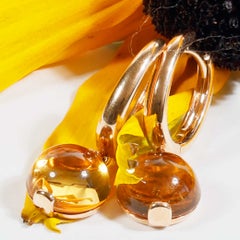 18kt Gold AAA+ Citrine Earrings 5.71 ct golden Sunshine made in Italy so elegant