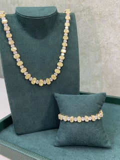 70 Carat Oval Yellow and Colorless Diamond Necklace