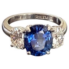 Le Vian Platinum Cushion-Cut Sapphire and Diamond Ring, GIA Certified
