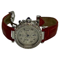Cartier Pasha Ref. 1050 Stainless Steel Chronograph with Natural Diamond Bezel