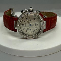 Cartier Pasha Ref. 1050 Stainless Steel Chronograph with Natural Diamond Bezel