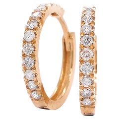 0.65ct Natural Pink Diamond Hoop Earrings